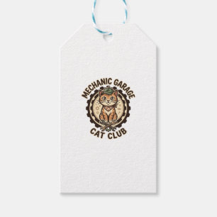 Étiquettes-cadeau Garage Mécanique Chat POD Vector Art - Garage Méca