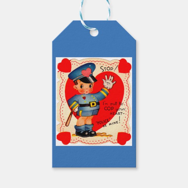 Étiquettes-cadeau garçon de la police des années 1930 (Devant)