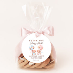 Étiquettes Cadeau Garçon Fille Twins Teddy Baby shower Ours
