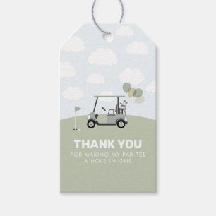 Étiquettes-cadeau Garçon' Green Hole-In-One Golf 1er Anniversaire