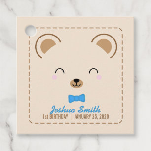 Étiquettes Cadeau garçon ours en peluche ANNIVERSAIRE FÊTE merci fav