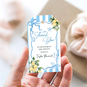 Étiquettes-cadeau Garçons Lemon Ciao Baby Fête Italienne de Naissanc