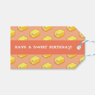 Étiquettes-cadeau Gâteau de Battenberg Joyeux Anniversaire ! Motif d