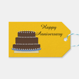 Étiquettes-cadeau Gâteau de l'anniversaire du chocolat Fudge