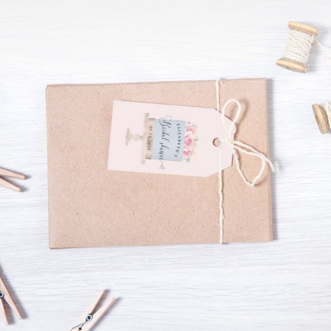 Étiquettes-cadeau Gâteau Élégant Police de caractères Script Fête de (Créateur téléchargé)