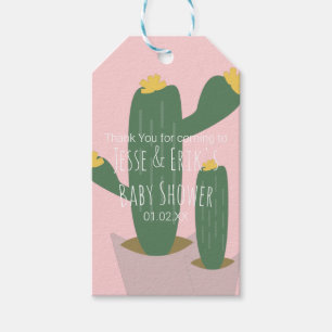 Étiquettes-cadeau Gâteaux Cactus Remerciements Baby Shower Rose