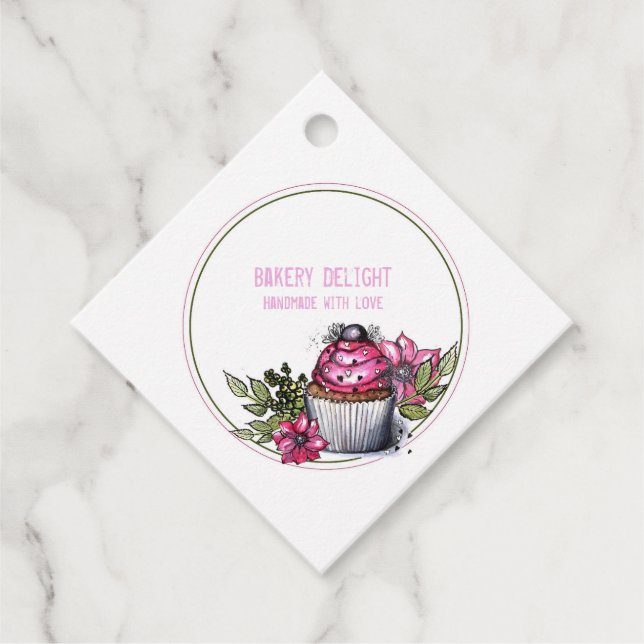 Étiquettes Cadeau Gâteaux de boulangerie personnalisés simple code q (Devant)