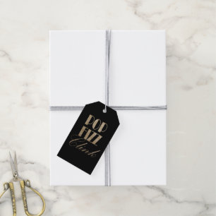 Étiquettes-cadeau Gatsby party Gold et Black Pop Fizz Clink