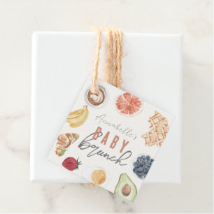 Étiquettes Cadeau gaufres Café Fruits Aquarelle Bébé Brunch