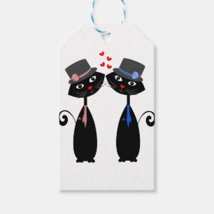 Étiquettes-cadeau Gay Mariage Cool Chat Mr & Mr Grooms