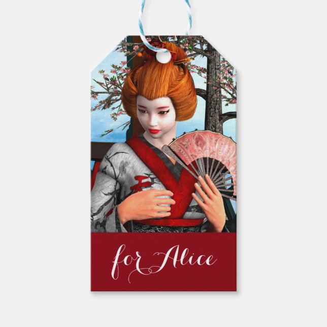 Étiquettes-cadeau Geisha (Devant)