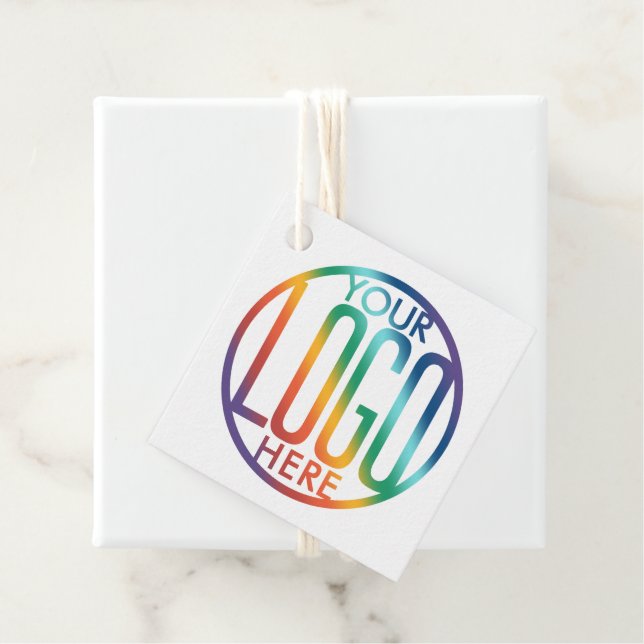 Étiquettes Cadeau Générateur de code QR et logo d'entreprise minimal (En situation)