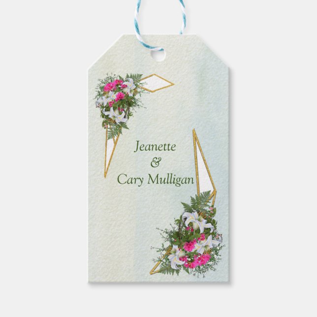Étiquettes-cadeau Géométrique - Balise cadeau Bouquet Parties scinti (Devant)
