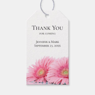 Étiquettes-cadeau Gerbera rose Mariage de photographie élégant