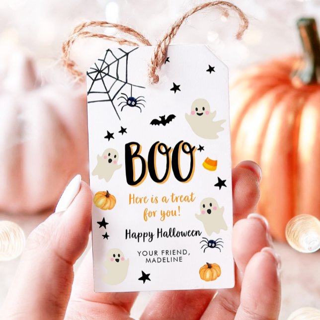 Étiquettes-cadeau Ghost Boo Happy Halloween Treat for You Anniversai (Créateur téléchargé)