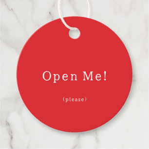 Étiquettes Cadeau Gift Tag (jeu de caractères de 12 pcs) - Open Me P