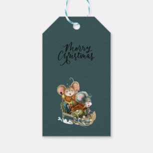 Étiquettes-cadeau Gift Tag (jeu vidéo) - Mice On A Sleigh