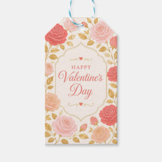 Étiquettes-cadeau Gilded Rose Romance de la Saint-Valentin