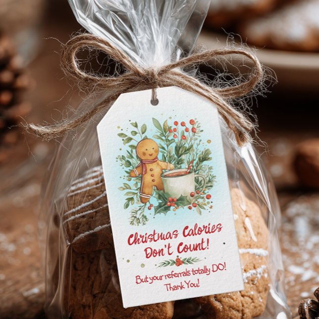 Étiquettes-cadeau Gingerbread Christmas Pop-By (Christmas Referral Thank you Tag for Customers)