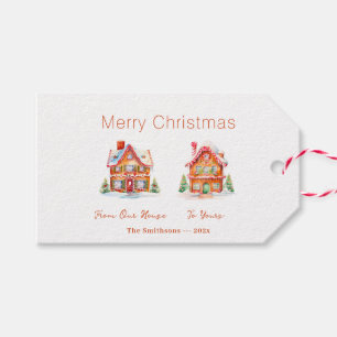 Étiquettes-cadeau Gingerbread "From Our House" Tags cadeaux de Noël