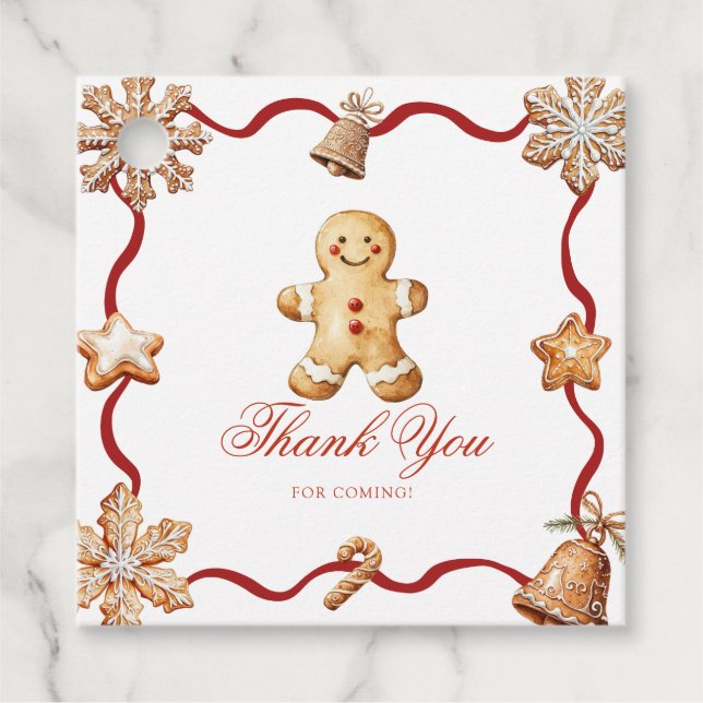 Étiquettes Cadeau Gingerbread Man | Christmas Baby Shower  (Devant)
