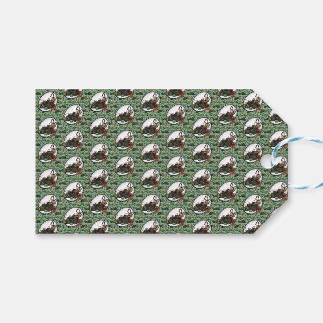 Étiquettes-cadeau Gingerbread Man- Mint (Devant (Horizontal))