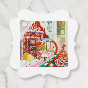 Étiquettes Cadeau GINGERBREAD SURPRISE Fancy Carré Tags cadeaux