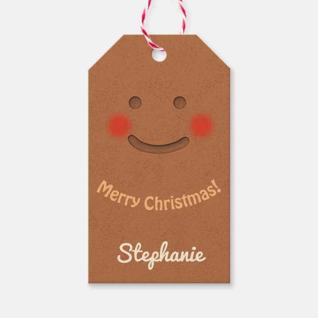 Étiquettes-cadeau Gingerpain souriant Cookie (Devant)