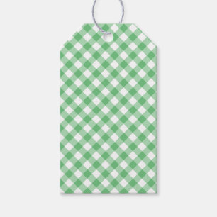 Étiquettes-cadeau Gingham Rétro Été Vert