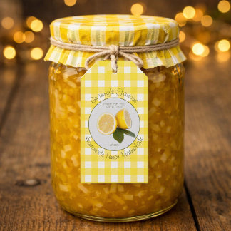 Étiquettes-cadeau Gingham Votre Célèbre Marmelade De Citron Personna
