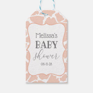 Étiquettes-cadeau Girafe Bébé Fille Rose