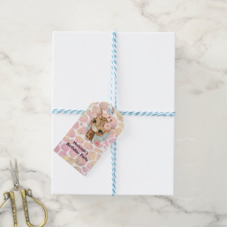Étiquettes-cadeau Girafe en aquarelle Fête d'anniversaire