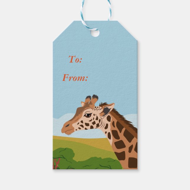 Étiquettes-cadeau Giraffe (Devant)