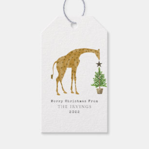 Étiquettes-cadeau Giraffe Arbre de Noël