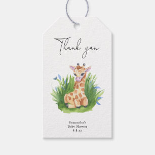 Étiquettes-cadeau Giraffe - merci baby shower