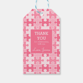 Étiquettes-cadeau Girl Sweet Pink Pièce It Ensemble Puzzle
