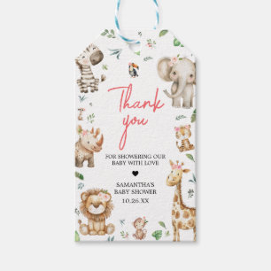 Étiquettes-cadeau Girl Wild One Safari Baby shower Favoriser Tags