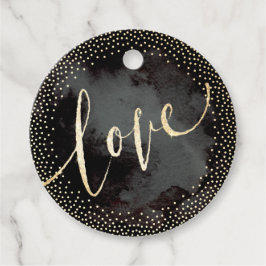 Étiquettes Cadeau Glam faux or parties scintillant calligraphie amou