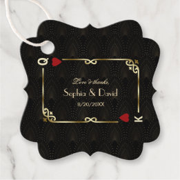 Étiquettes Cadeau Glam Gatsby Casino Las Vegas Mariage de poker