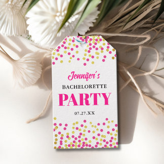 Étiquettes-cadeau Glam Girly Dots Wedding Bachelorette Party