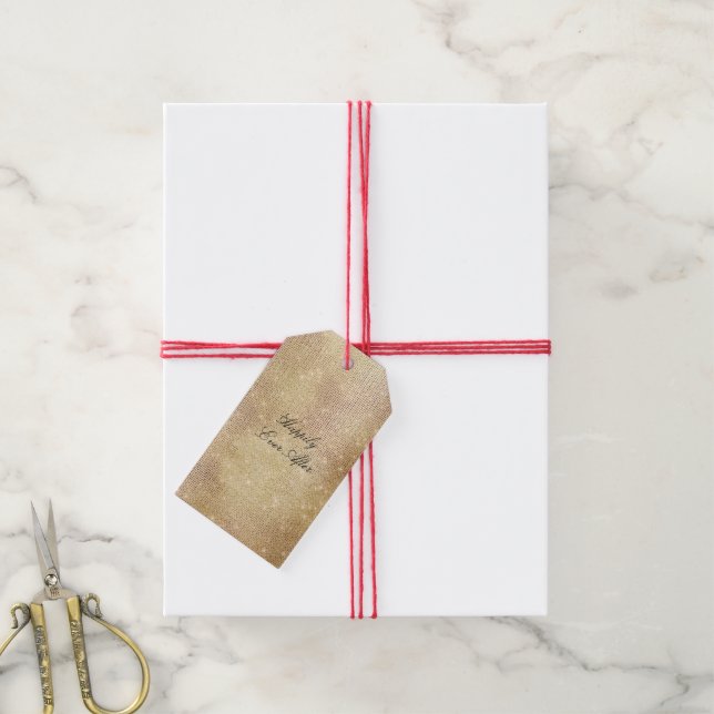 Étiquettes-cadeau Glam Gold Sparkle (Avec de la ficelle)