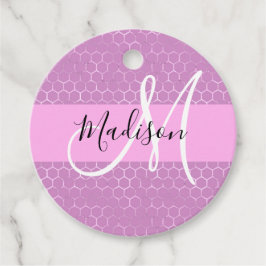 Étiquettes Cadeau Glam Lilac Metallic rose Honeycomb Nom