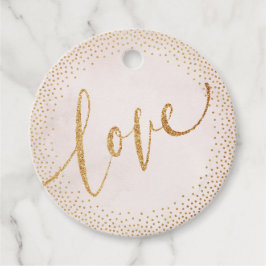 Étiquettes Cadeau Glam rose or blush calligraphie amour monogramme