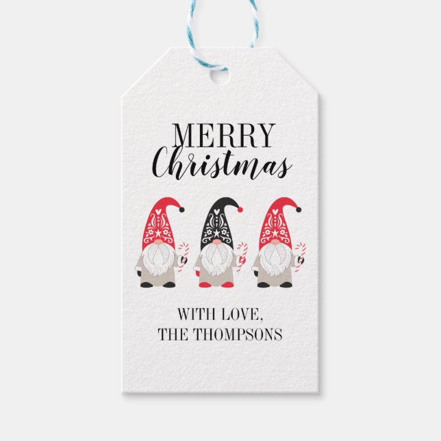 Étiquettes-cadeau Gnome de Noël personnalisé (Devant)