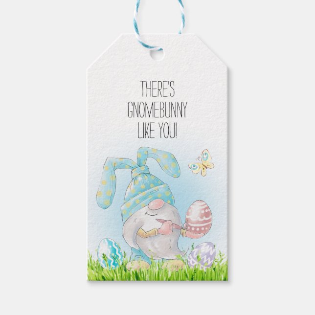 Étiquettes-cadeau Gnome Lapin Comme Vous Pâques (Devant)