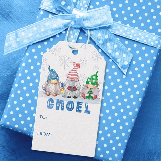 Étiquettes-cadeau Gnomes de Noël GNOEL Snowflakes à partir de (Créateur téléchargé)
