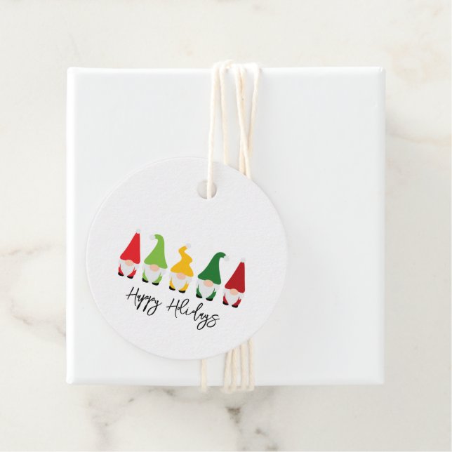 Étiquettes Cadeau Gnomes de Noël Joyeuses Fun Festive Gift T (En situation)