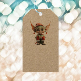 Étiquettes-cadeau Goblin Christmas Elf Kraft Tags cadeaux