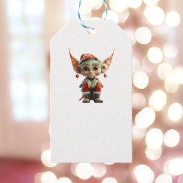 Étiquettes-cadeau Goblin Christmas Elf White Cadeaux Tags