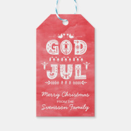 Étiquettes-cadeau God Jul Swedish Christmas Traditional